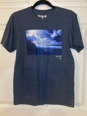 Hurley Men's Gray "ALOHA Hawaii" Graphic Short Sleeve T-Shirt - Size S